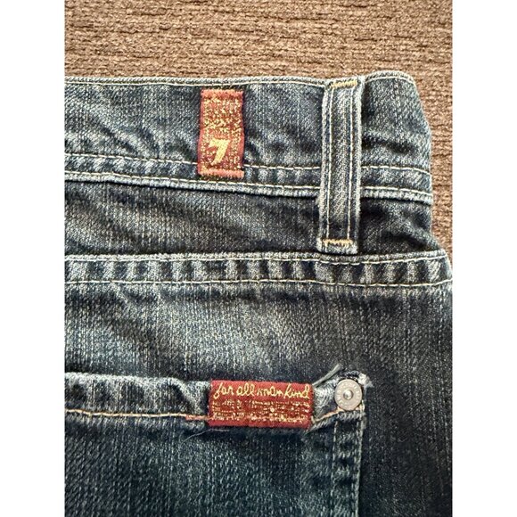 7 For All Mankind Jean Denim Micro Mini Skirt Y2K Vintage Cute It Girl - Picture 7 of 13